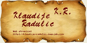 Klaudije Radulić vizit kartica